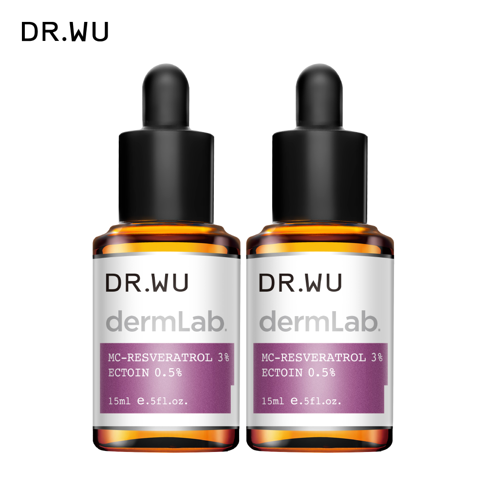 DR.WU 達爾膚 3%白藜蘆醇亮白修護精華15ML(2入組)-共2入