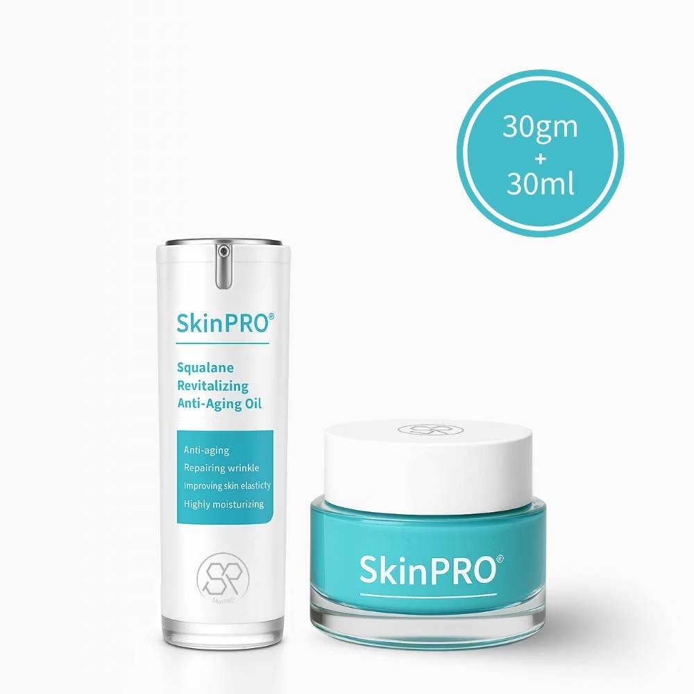 SkinPRO 肌法則 杏輝醫藥 肌齡修護養潤組(胜肽彈力精華乳*1/角鯊修護精華油*1 )