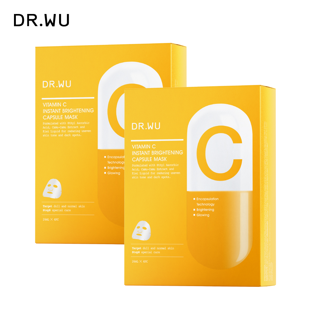 DR.WU 達爾膚 維他命C瞬效亮白膠囊面膜4入_2入組