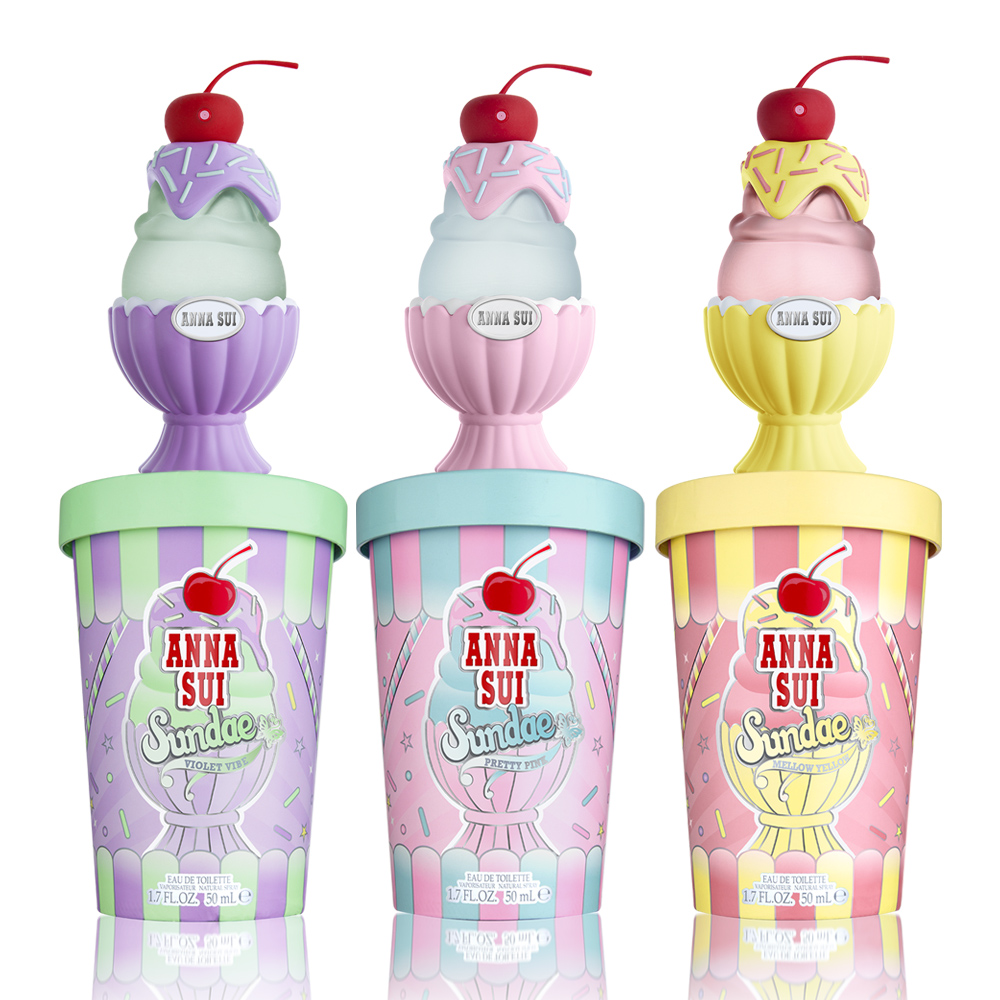 Anna Sui 安娜蘇 SUNDAE 果漾聖代系列 戀愛紫檸/粉紅柚惑/樂夏百香 淡香水 50ml - 任選 (公司貨)