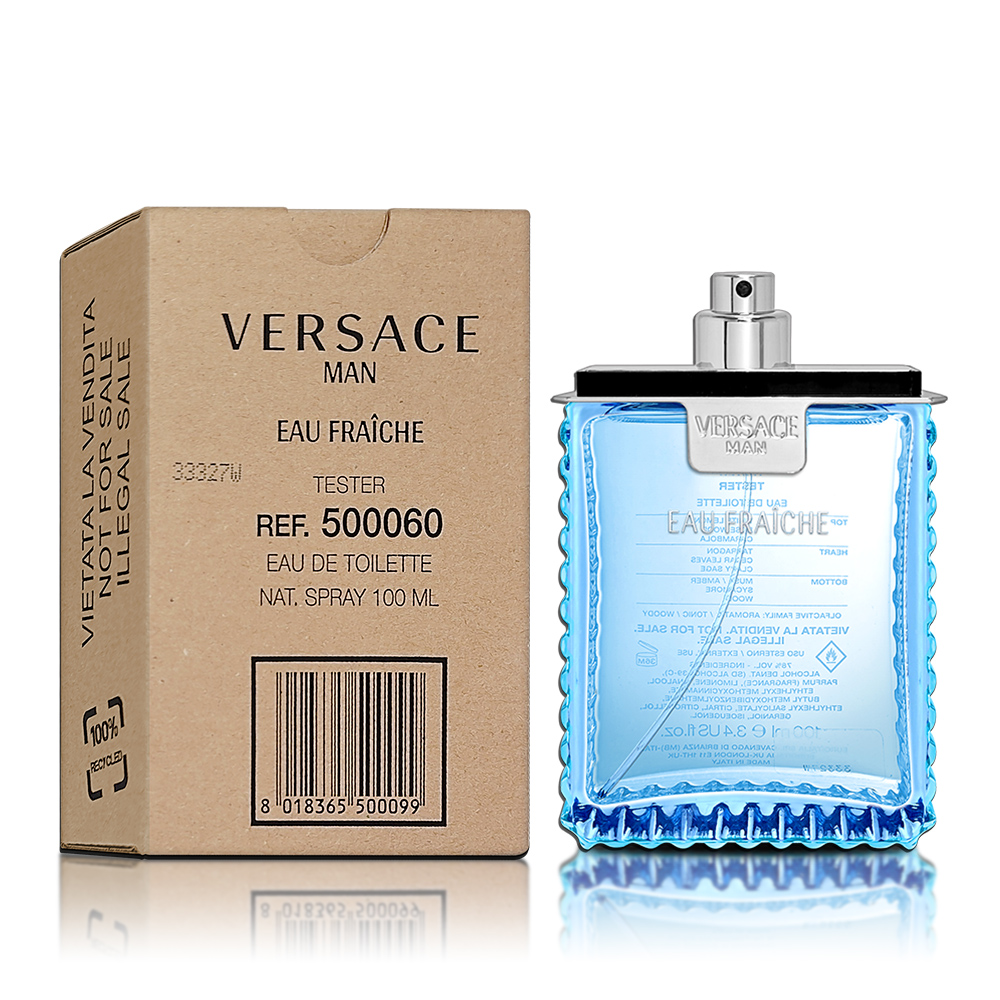 Versace 凡賽斯Eau Fraiche 雲淡風輕男性淡香水100ML 無蓋TESTER 環保包裝