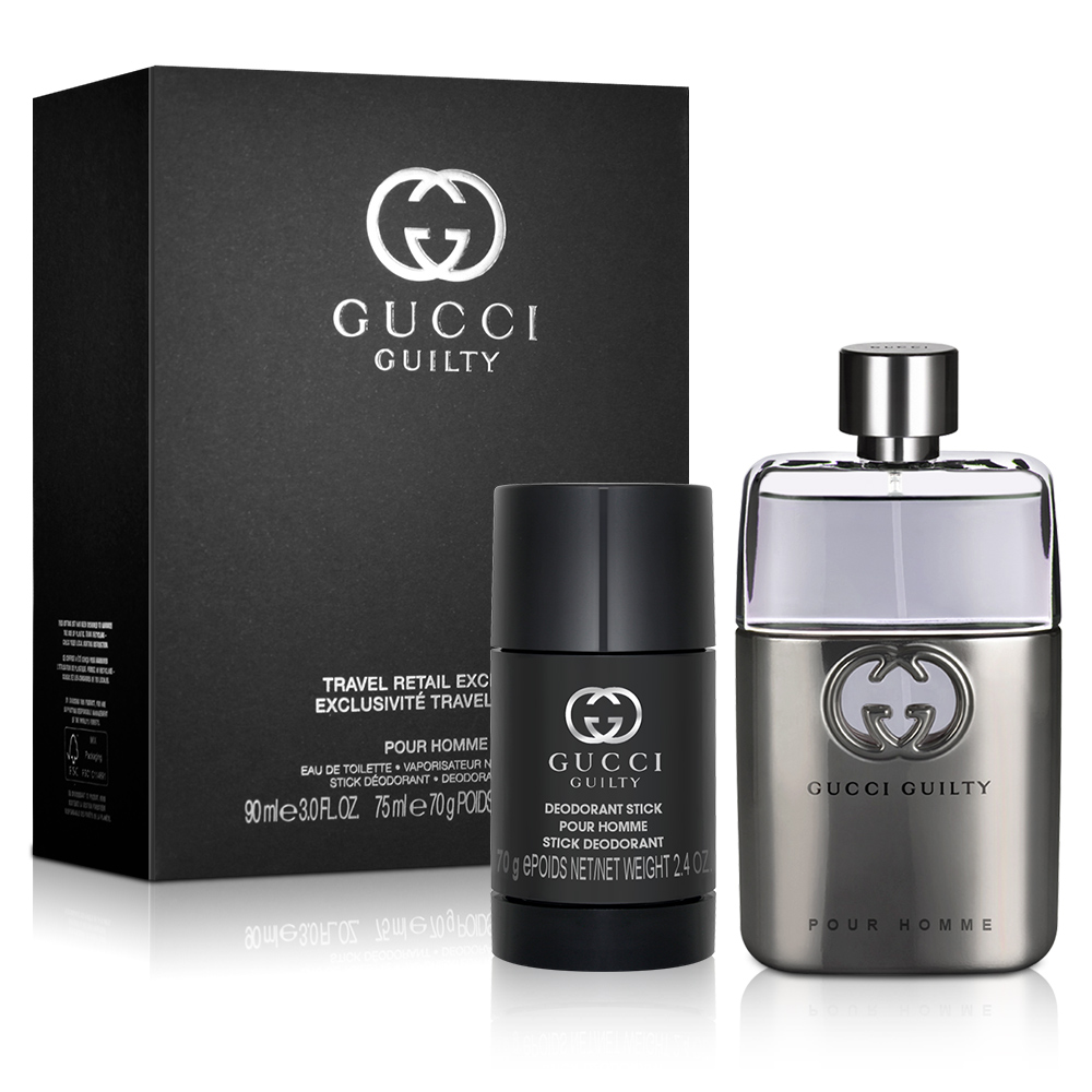 GUCCI 古馳罪愛男性淡香水禮盒(淡香水90ml+體香膏70g) - PChome 24h購物