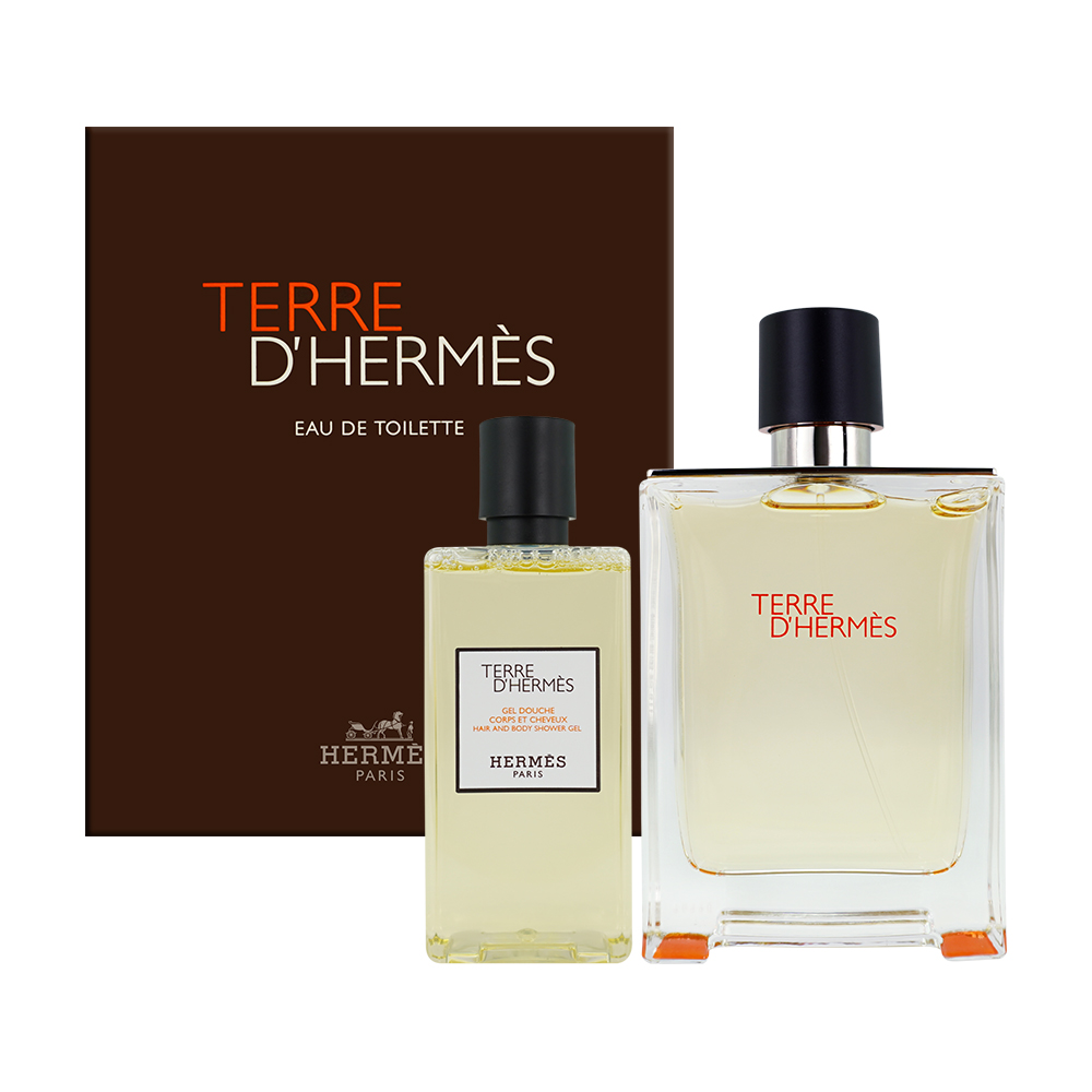 HERMÈS TERRE D'HERMÈS 香水セット HERMES 愛馬仕TERRE D 大地香水禮盒[淡香水100ml+二合一洗髮沐浴乳80ml