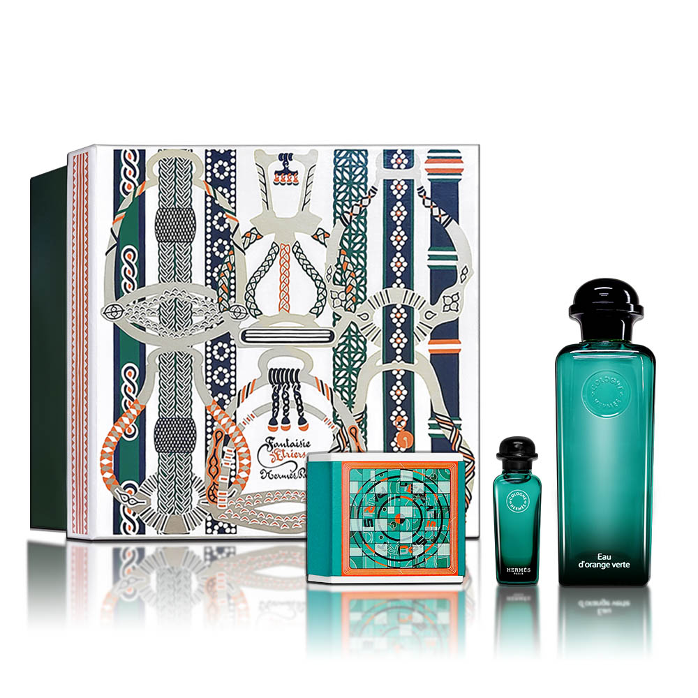 HERMES 愛馬仕 橘綠之泉香氛禮盒(古龍水100ML+隨身瓶7.5ML+香氛皂50g)