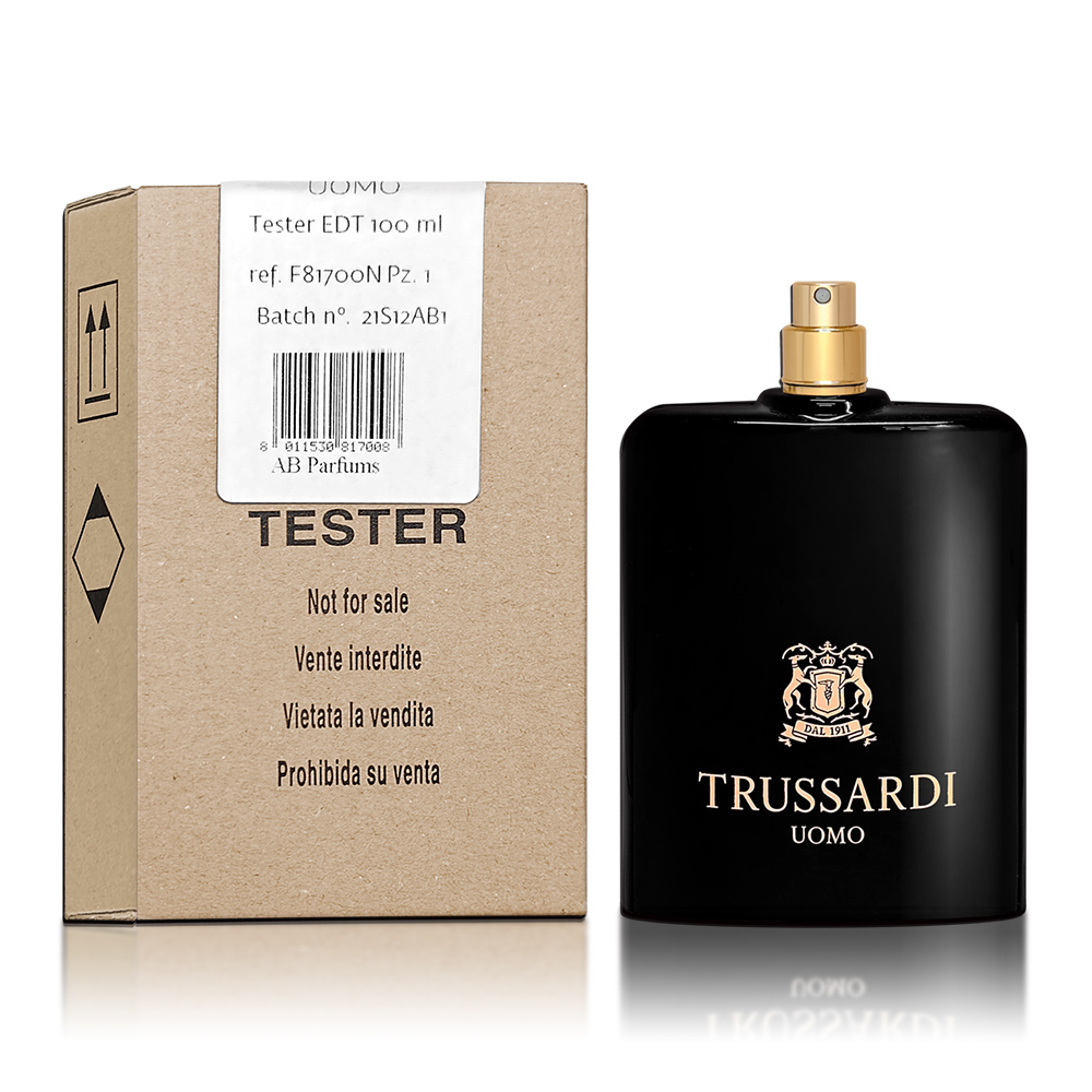Trussardi 楚沙迪UOMO百年紀念款男性淡香水100ML 無蓋TESTER 環保包裝