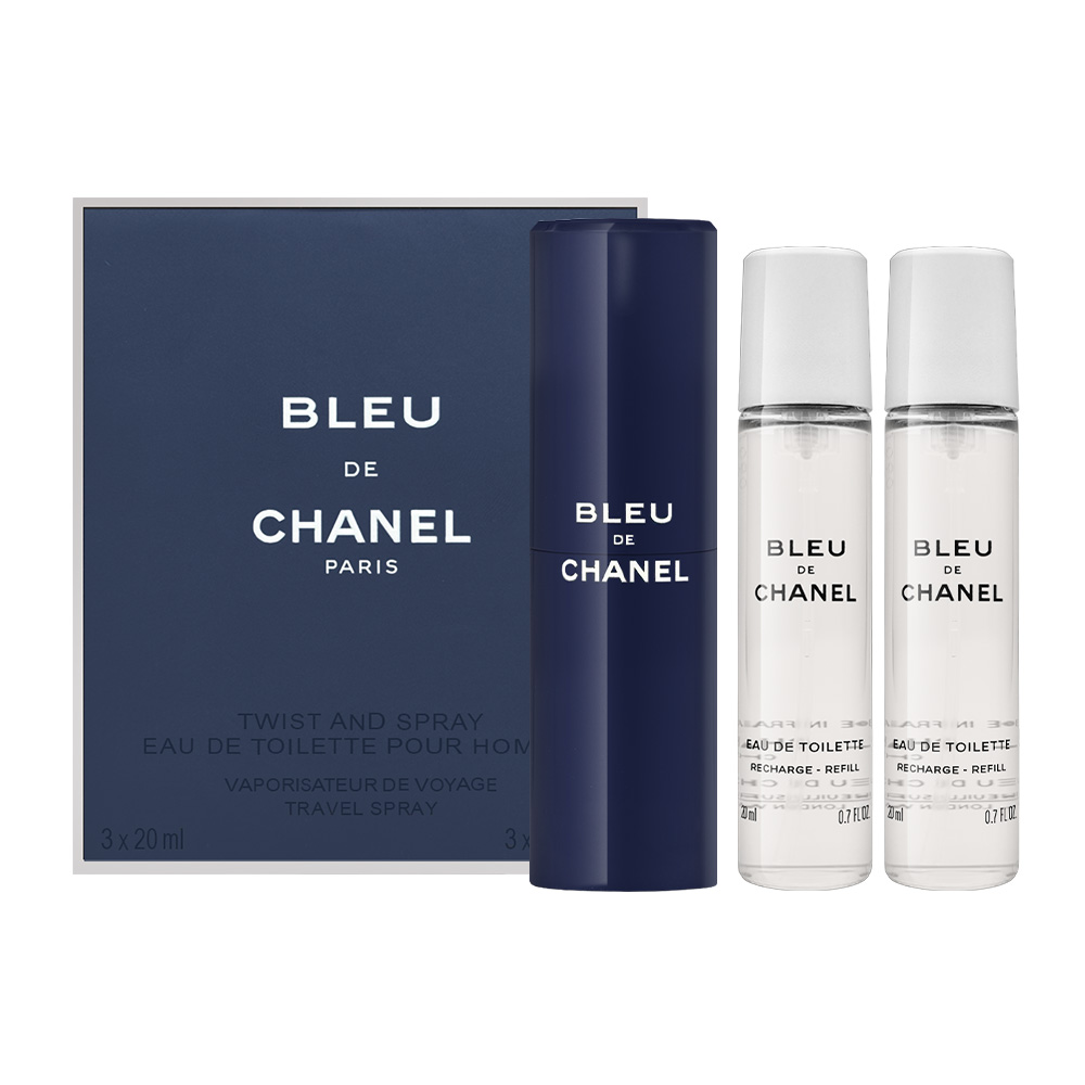 CHANEL 香奈兒BLEU藍色男性隨身淡香水20ml*3 (國際航空版
