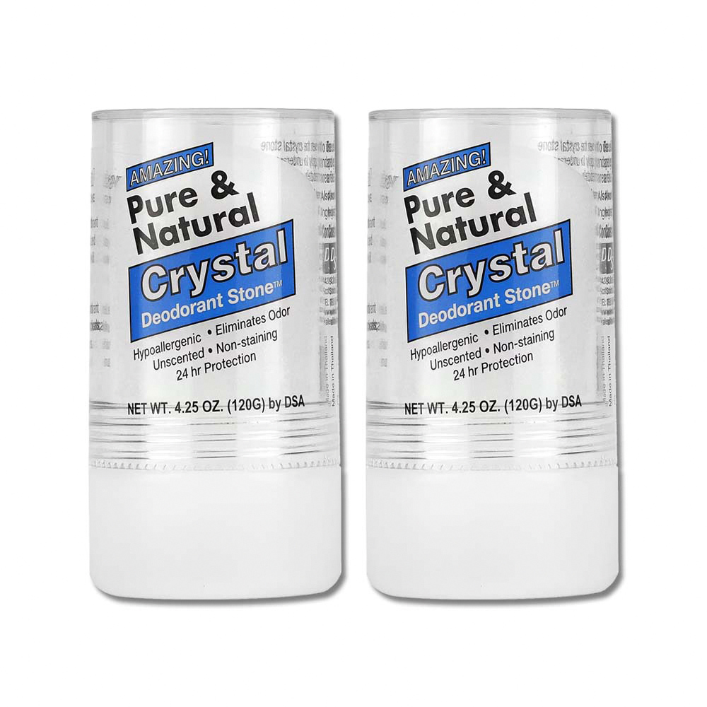 (2條超值組)美國DSA-Pure&Natural身體淨味水晶礦物鹽固體除臭棒-無香藍標120g/大條