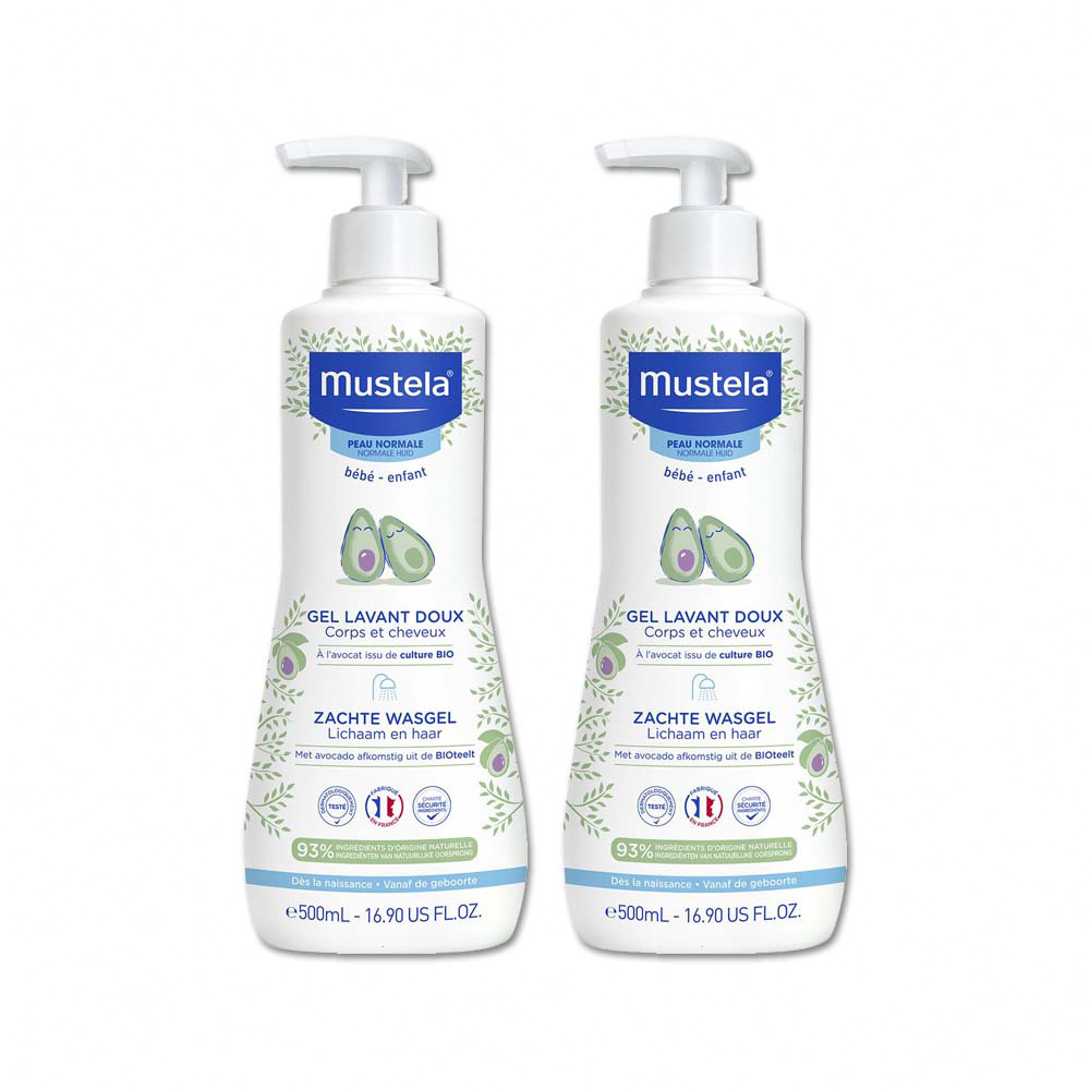 MUSTELA 慕之恬廊 (2瓶超值組)法國-洗髮沐浴乳500ml/瓶(一般膚質適用,溫和滋潤多慕雙潔乳,柔嫩護膚洗沐凝露,慕之幼無淚配方潔膚露)