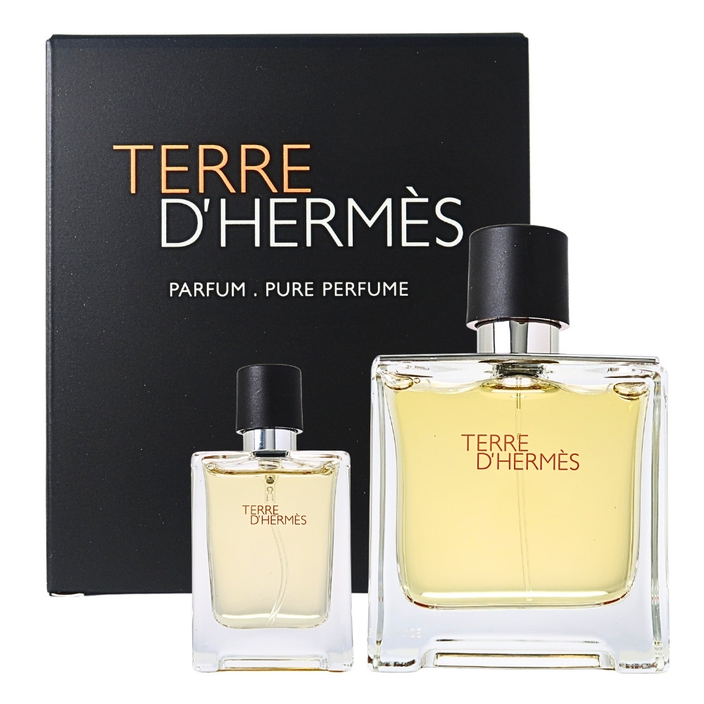 HERMES 愛馬仕 Terre D'Hermes 大地香精 PARFUM 75ml+12.5ml 二入禮盒