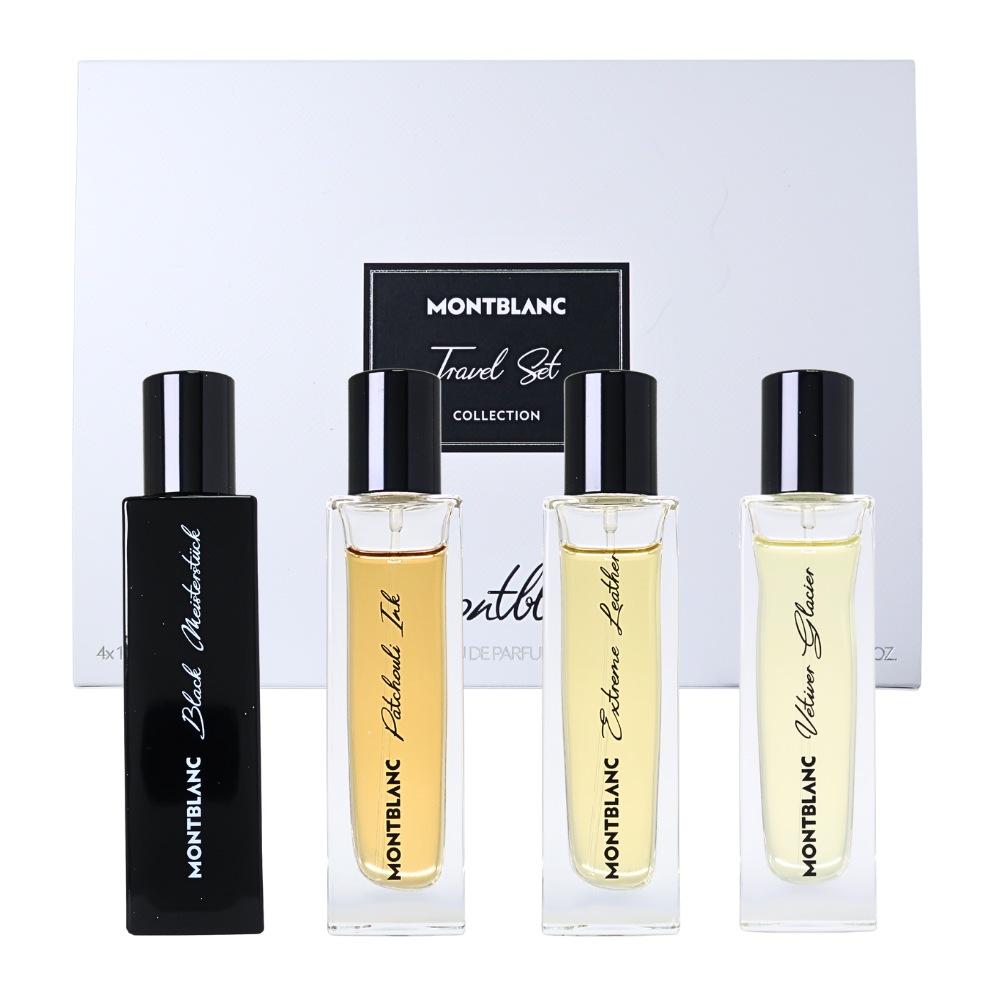 MONTBLANC 萬寶龍 淡香精禮盒 4x15ml(黑色大班+墨影成書+極致皮革+冰川香根草)