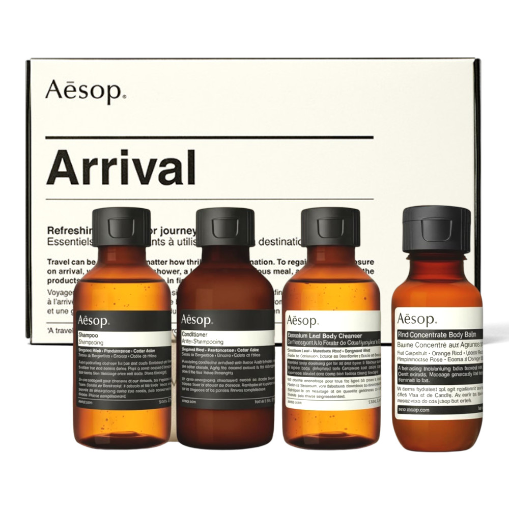 AESOP Arrival 抵達禮盒 50ml*4 (洗髮露50ml+潤髮乳50ml+天竺葵身體潔膚露50ml+橙香身體乳霜50ml)