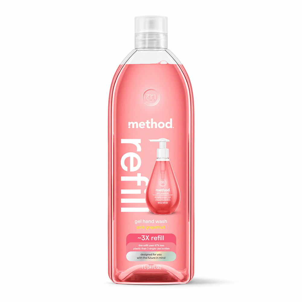 Method 美則 粉紅葡萄柚洗手乳(補充瓶)1000ml 維他命 E 保濕 春天香氛