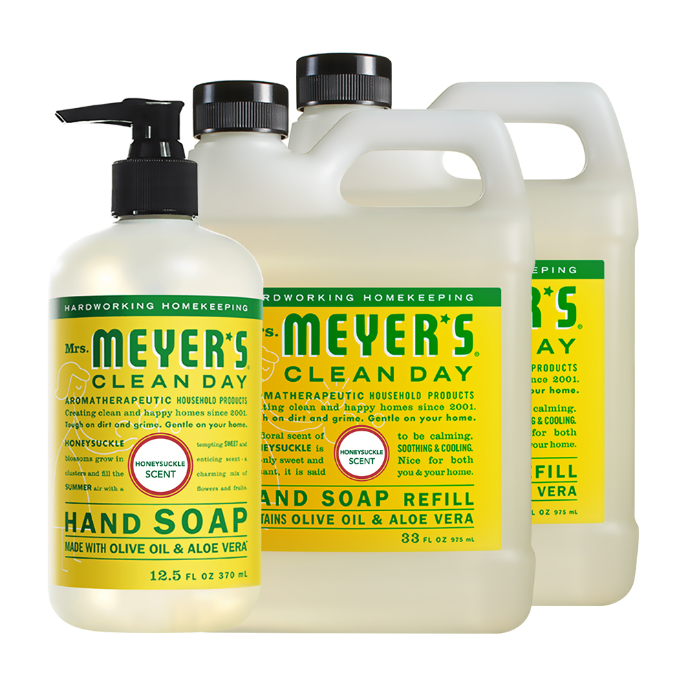 mrs.meyers 梅耶夫人 金銀花香氛洗手乳x1+補充瓶x2 (清甜 柔軟淡雅 蜜香 和煦春光)