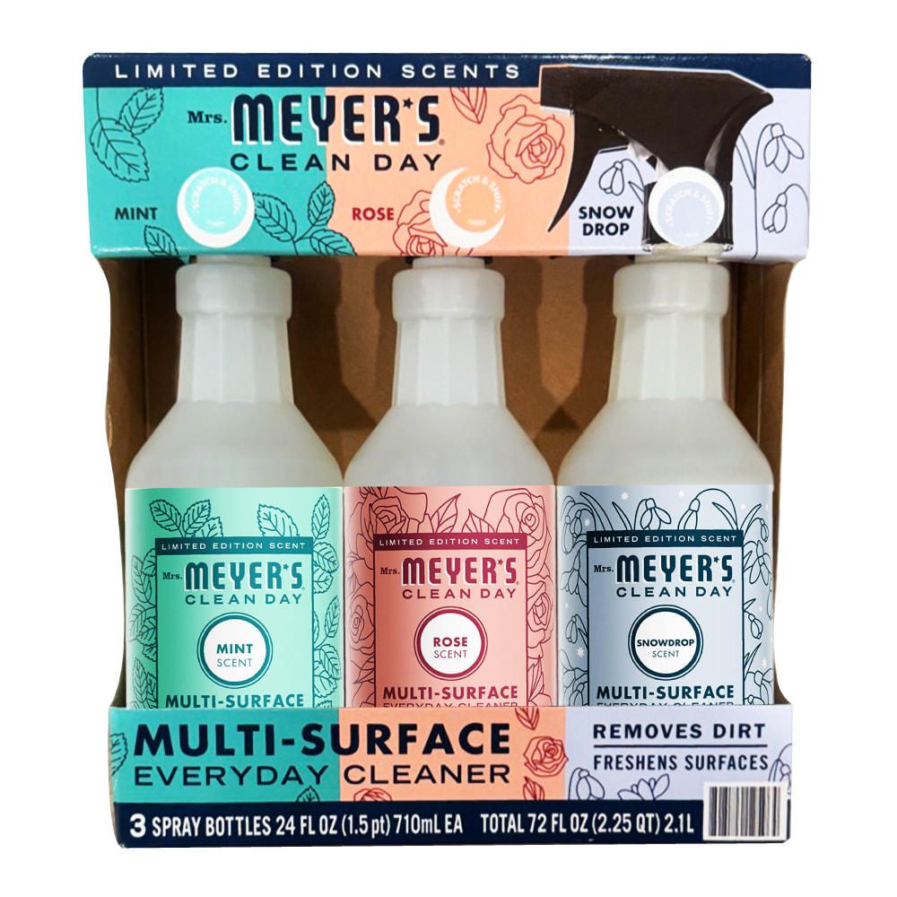 mrs.meyers 梅耶夫人 美國好市多限量多功能清潔劑禮盒(薄荷 玫瑰 雪花)
