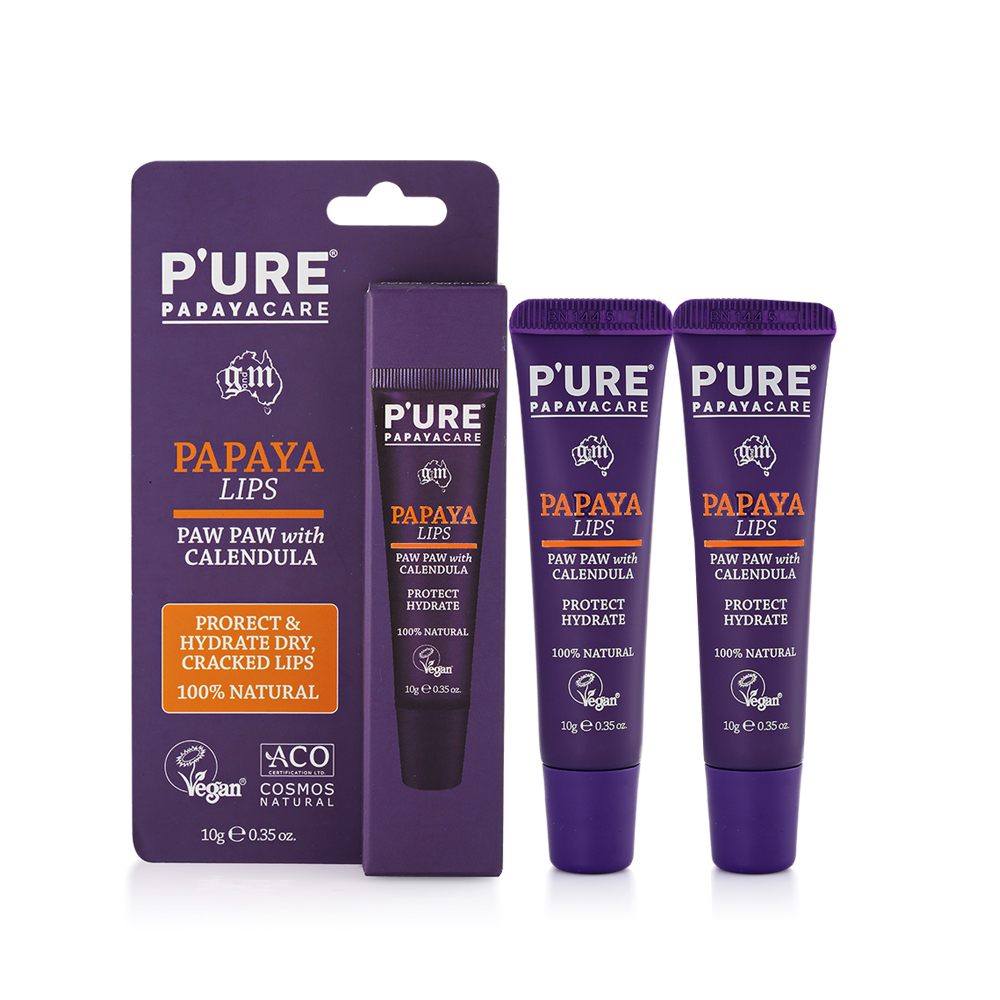 【澳洲 Papayacare】木瓜護唇膏含金盞花 2入組 10g/條 即期品-2027年4月到期