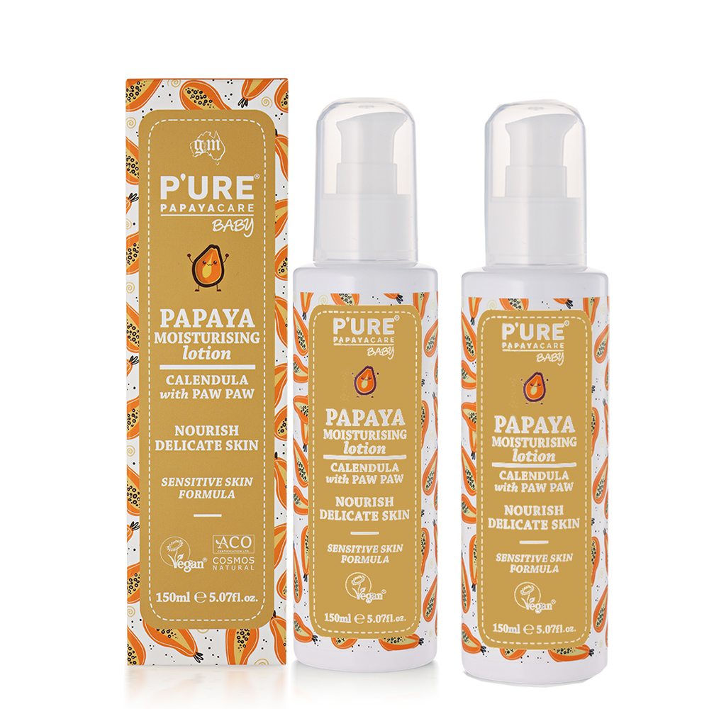 PURE 【澳洲  Papayacare】木瓜嬰兒滋潤乳液含金盞花(2入組 150ml/瓶) 即期品-2026年11月到期