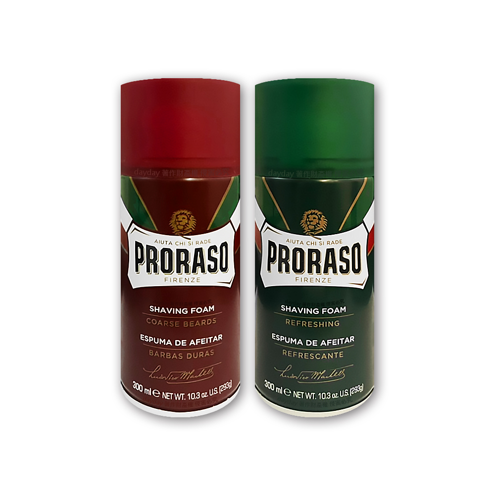 (2罐超值組)義大利PRORASO-男士臉部刮鬍滑順綿密刮鬍泡300ml/罐(深層滋潤/清涼舒爽_2款可選)