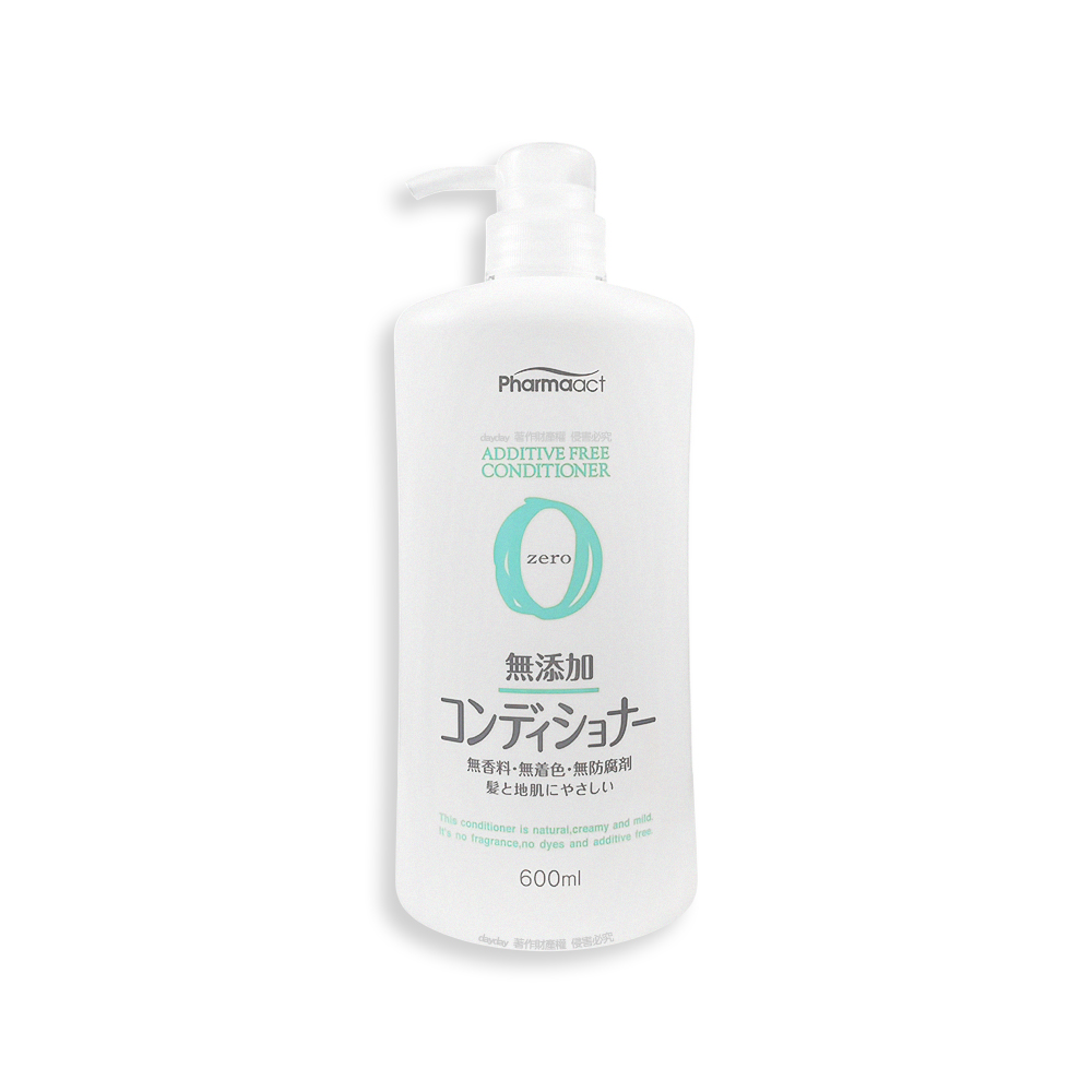 熊野油脂 日本KUMANO-Pharmaact Zero無添加潤髮乳柔順潤髮精華600ml/瓶(植物性溫和修護潤絲乳)（其他規格）