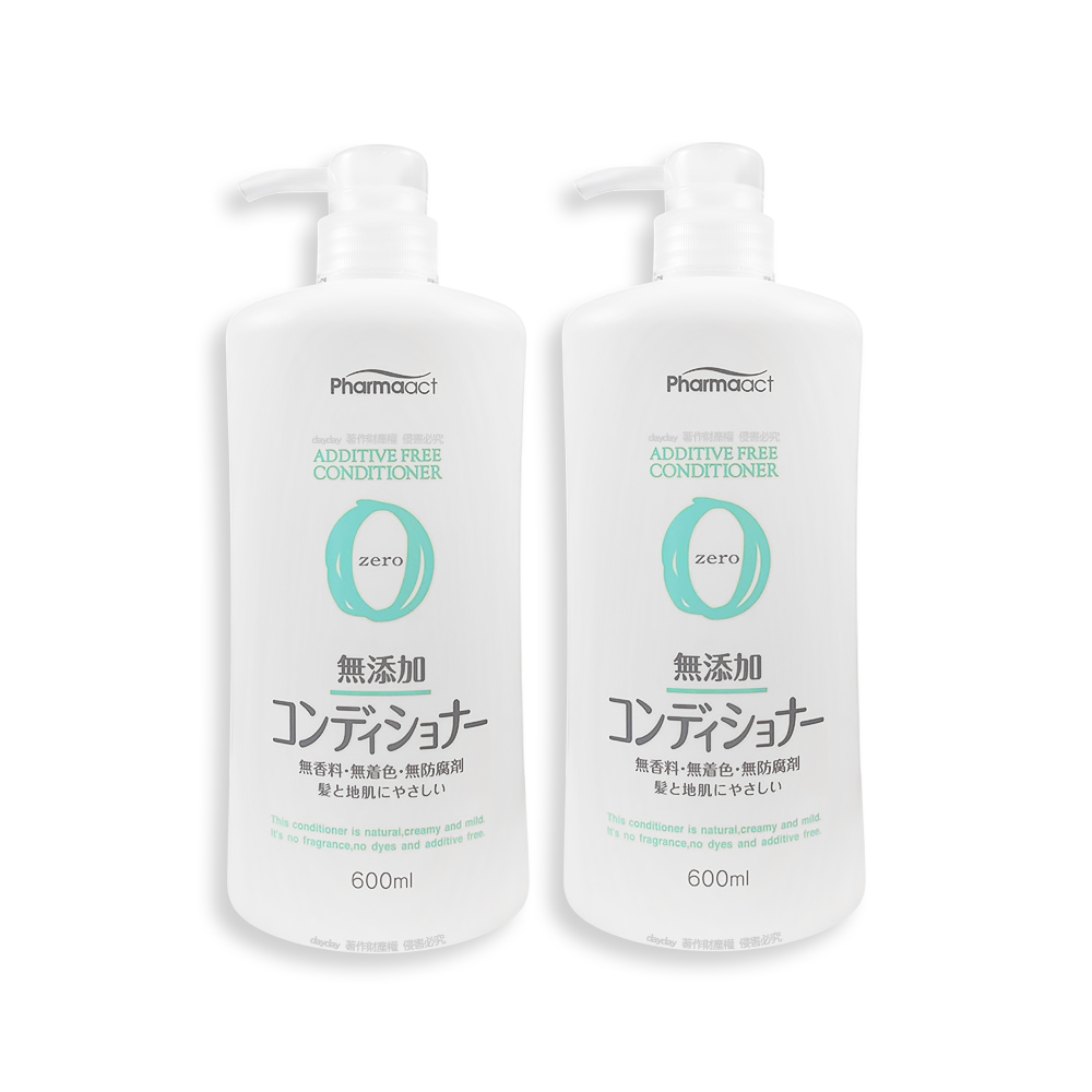熊野油脂 (2瓶超值組)日本KUMANO-Pharmaact Zero無添加潤髮乳柔順潤髮精華600ml/瓶(植物性溫和修護潤絲乳)
