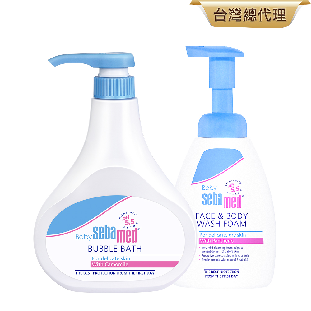 Sebamed 施巴 嬰兒泡泡浴露500ml+活萃泡泡慕斯400ml