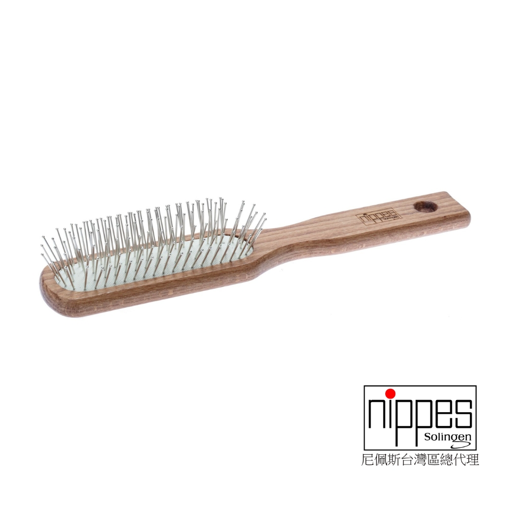 Nippes Solingen 尼佩斯索林根 德國毛躁髮-穴道氣壓按摩健康鋼針櫸木梳3號