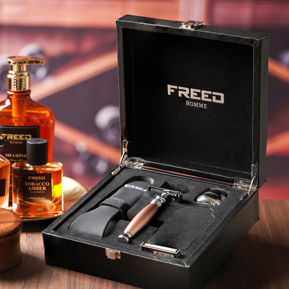 FREED 【兩週年特仕款】尊爵四件組雙刃刮鬍刀禮盒 - 玫瑰金