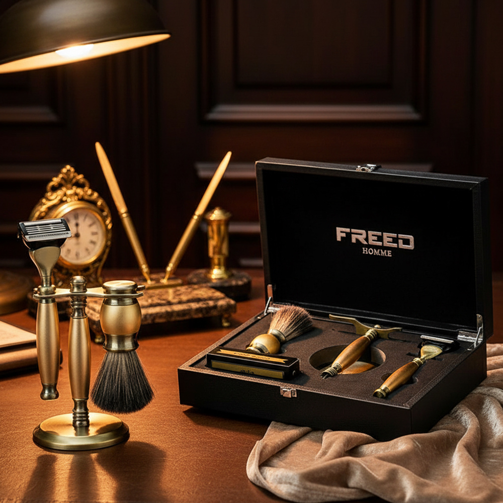 FREED 五刀式古銅刮鬍刀豪華禮盒四件組 - 阿波羅