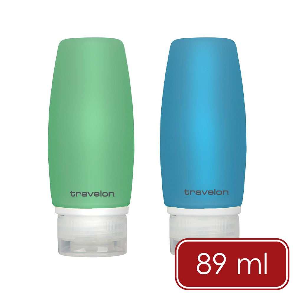 TRAVELON 美國 旅行分裝瓶2入(海藻89ml) / 沐浴乳 洗髮精 乳液瓶 保養品空瓶
