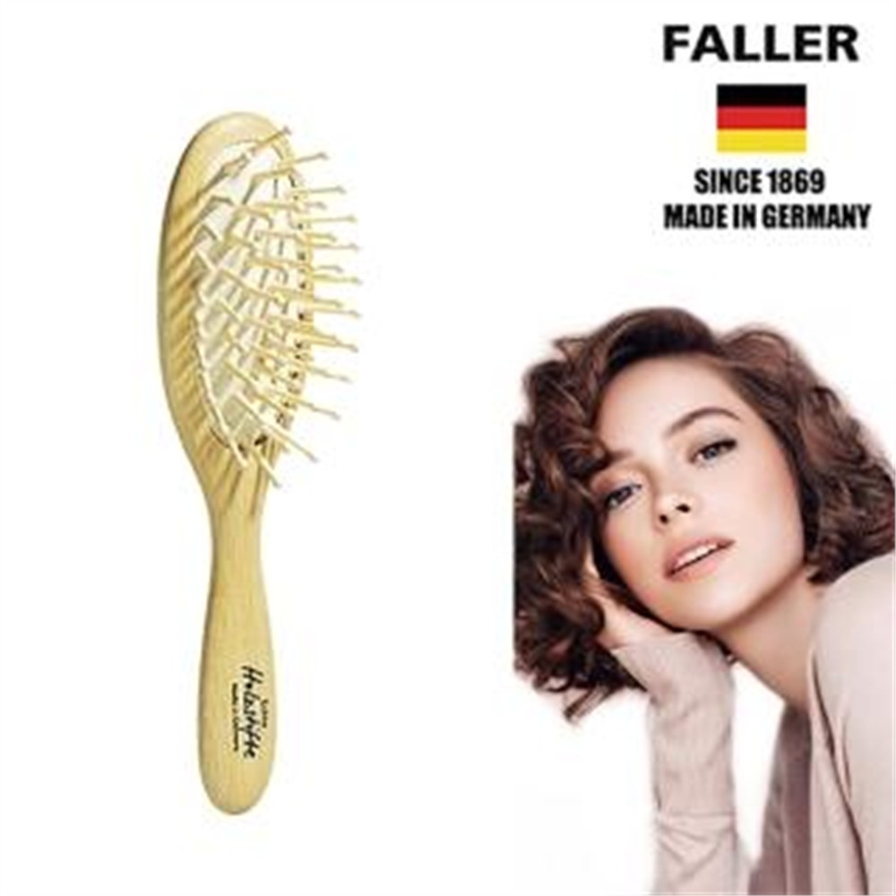 FALLER 芙樂 德國製FSC橢圓圓珠櫸木氣墊好按摩木齒梳(氣墊按摩梳/梳頭按摩美容/女王節)
