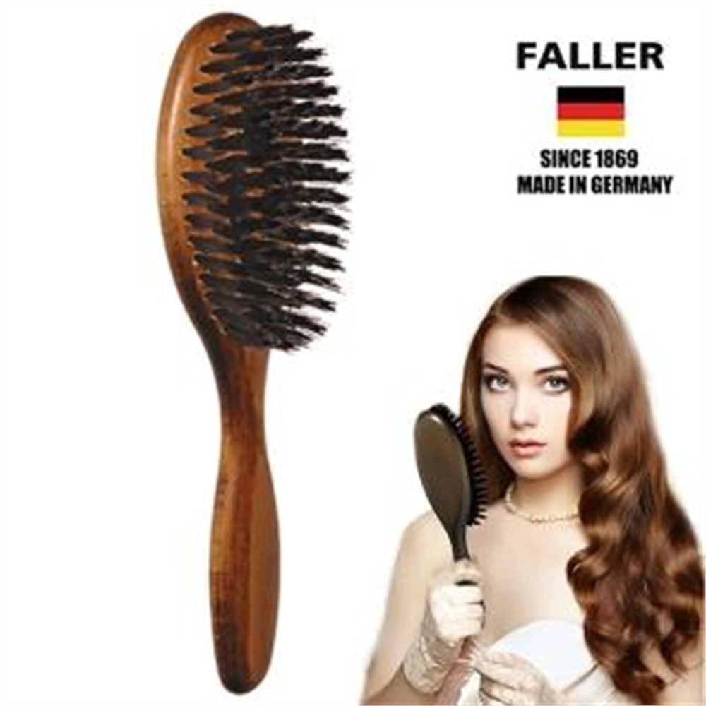 FALLER 芙樂 德國製大尺寸原木黑豚鬃美髮梳(豬鬃梳/梳頭按摩美容/女王節)