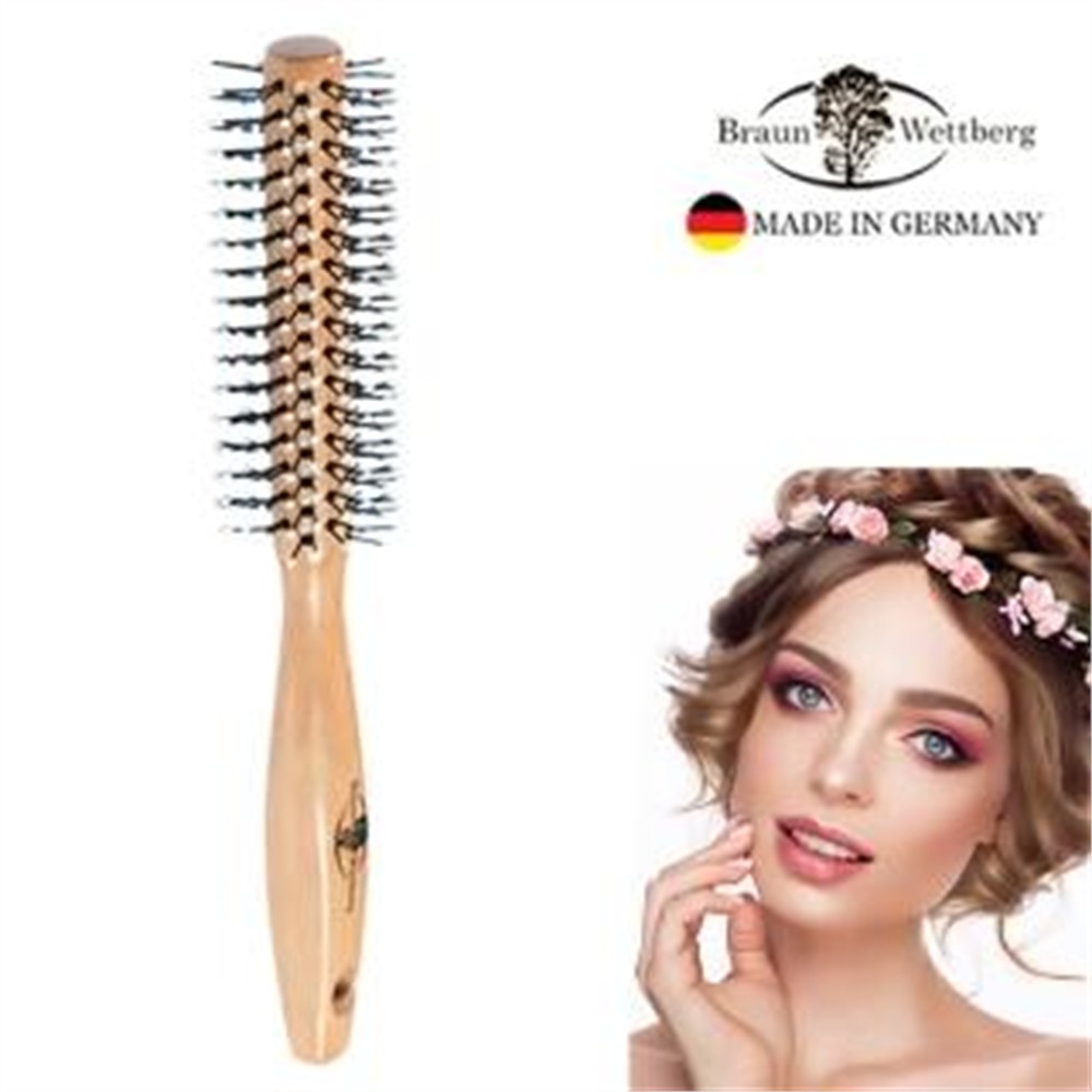 BRAUN WETTBURG 珀薇 【BRAUN WETTBURG 珀薇】德國製 35MM FSC原木珠珠纖維熱塑捲髮梳(捲髮梳/梳頭造型美容/女王節)