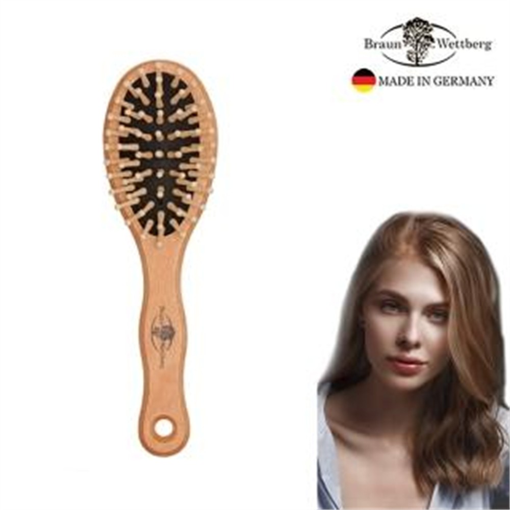 BRAUN WETTBURG 珀薇 【BRAUN WETTBURG 珀薇】德國製 好好握隨身型木齒圓珠氣墊好按摩梳(氣墊好按摩梳/梳頭按摩美容/女王節)