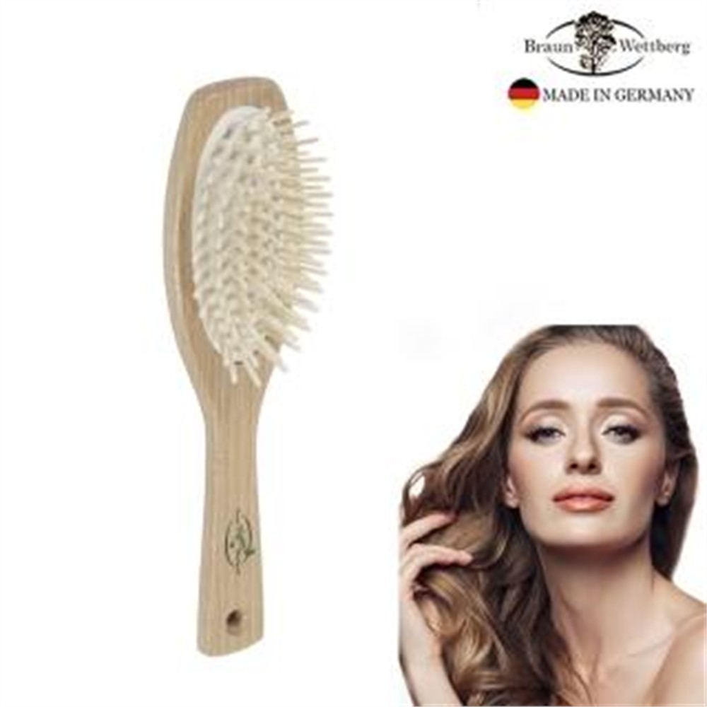 BRAUN WETTBURG 珀薇 【BRAUN WETTBURG 珀薇】德國製好舒壓圓形大木齒氣墊好按摩梳(氣墊好按摩梳/梳頭按摩美容/女王節)