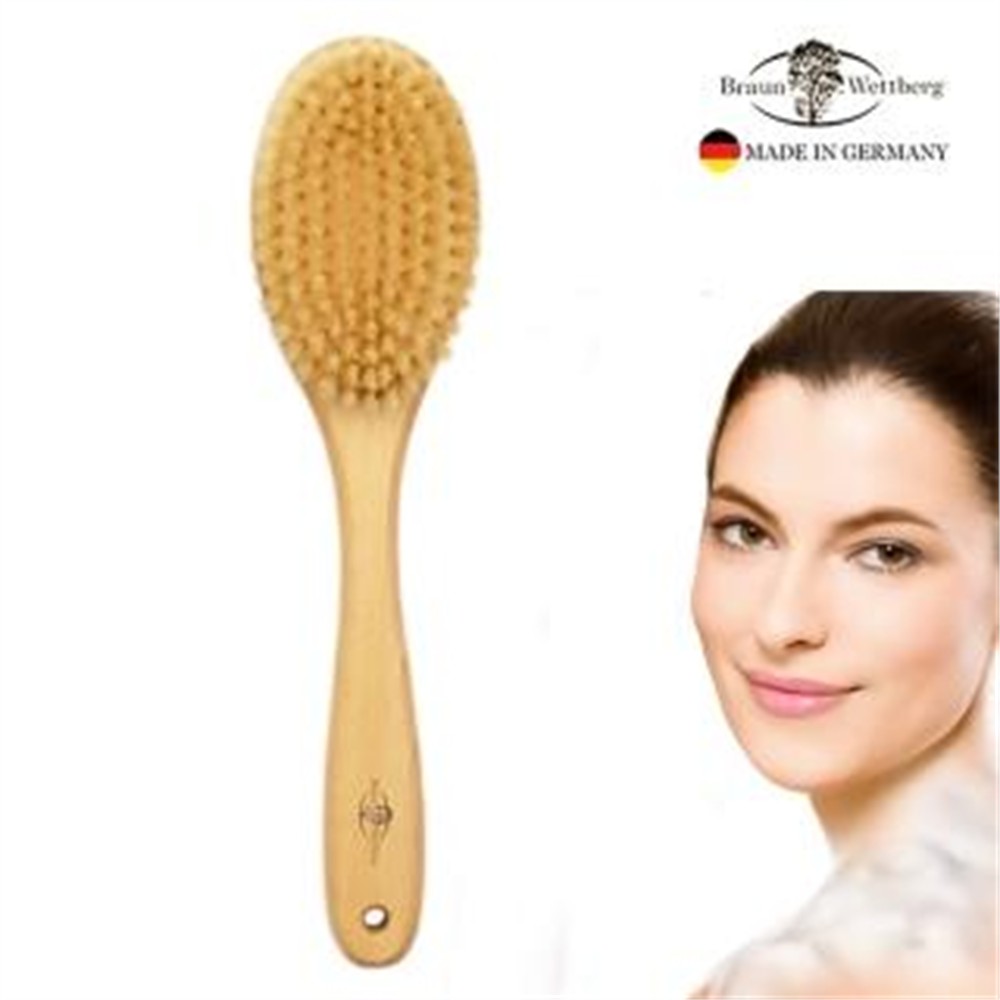 BRAUN WETTBURG 珀薇 【BRAUN WETTBURG 珀薇】德國製白豚鬃HOMESPA沐浴清潔刷(厚刷/沐浴按摩美容潔顏/女王節)