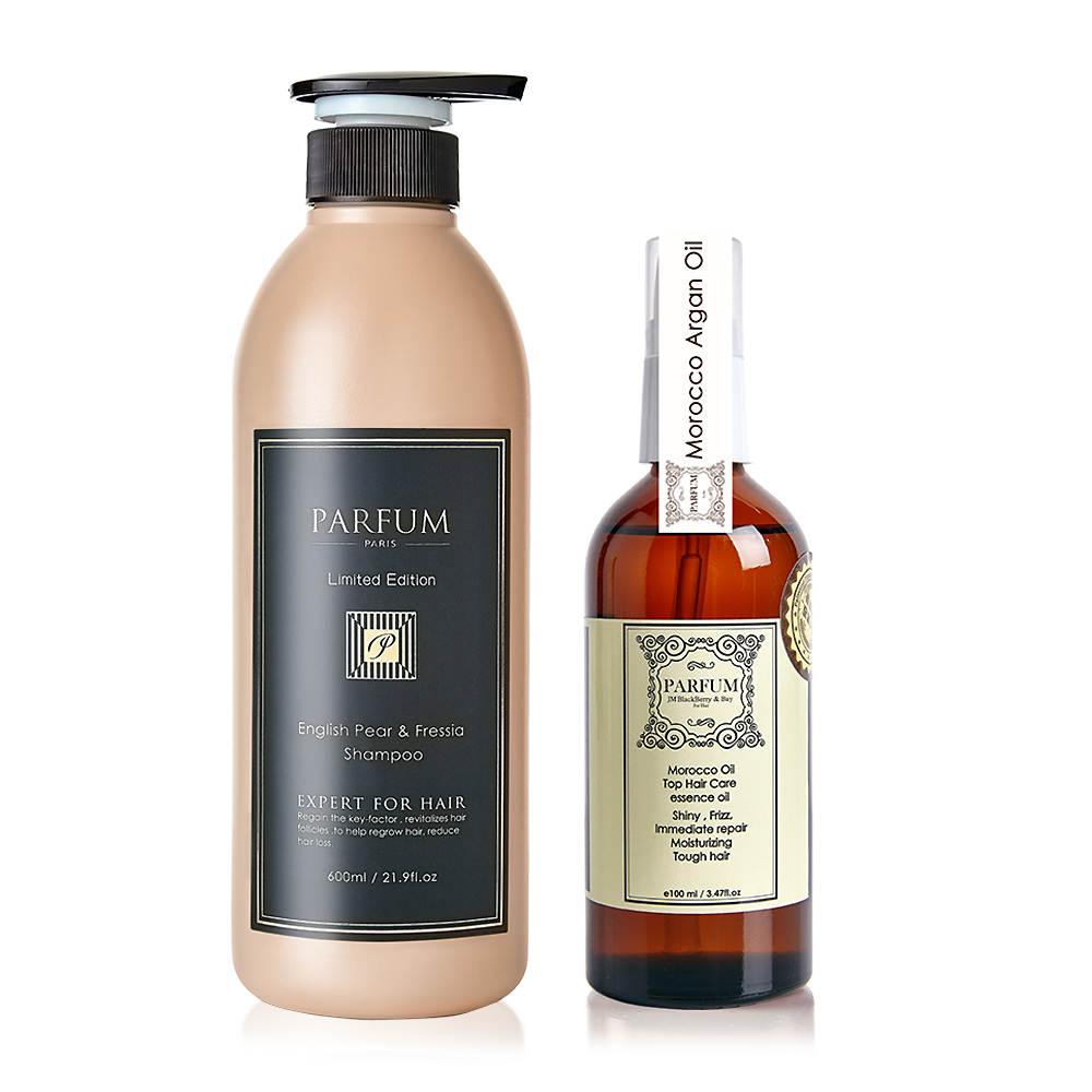 Parfum 巴黎帕芬 小蒼蘭香氛精油洗髮精 600ml+香氛護髮油100ml(多款可選)