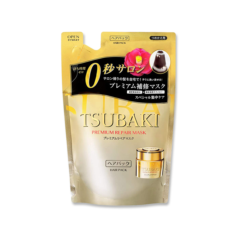 TSUBAKI 思波綺 日本-TSUBAKI思波綺沙龍級金耀滑順0秒瞬護髮膜補充包150g/袋(頭髮修護亮澤保濕乳液美容)