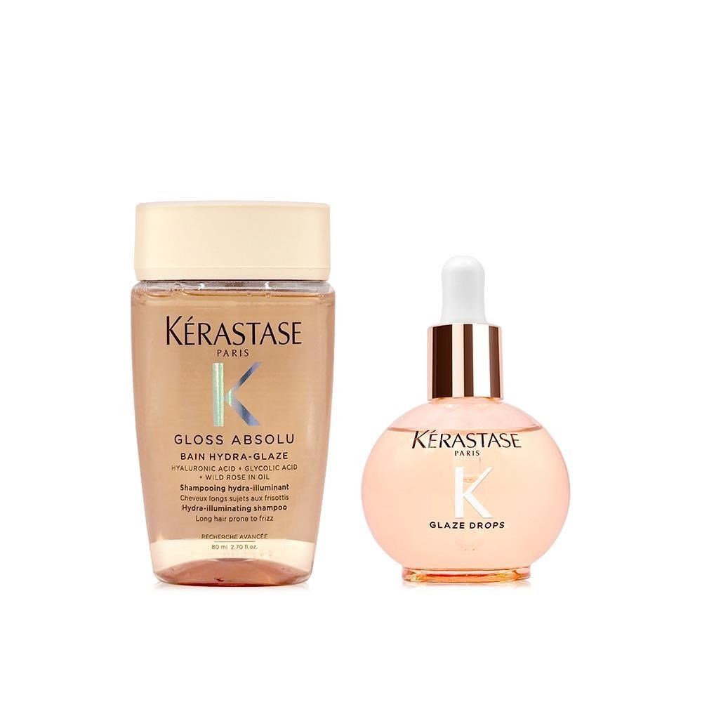 Kerastase 卡詩 釉光香頌玫瑰護髮組 (護髮精油45ml+洗髮精80ml)