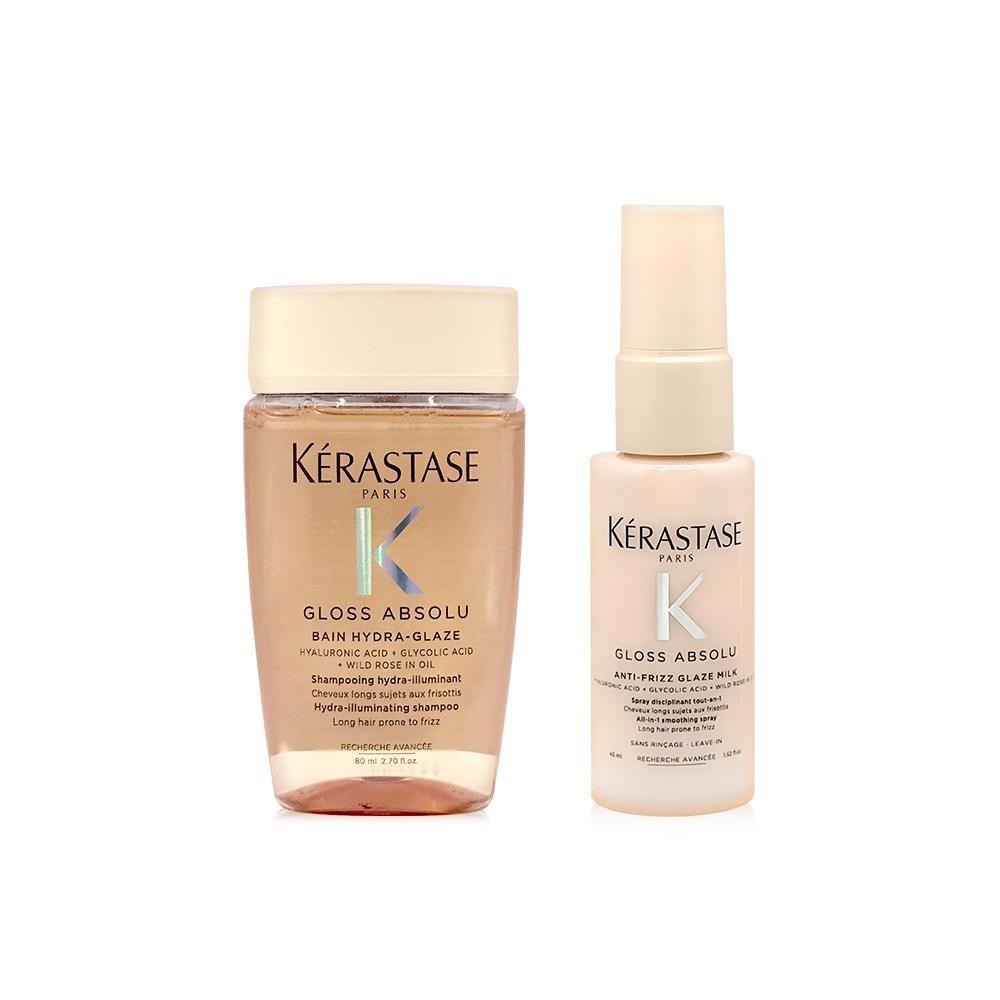 Kerastase 卡詩 釉光香頌玫瑰養護組(髮浴80ml+精華噴霧45ml)