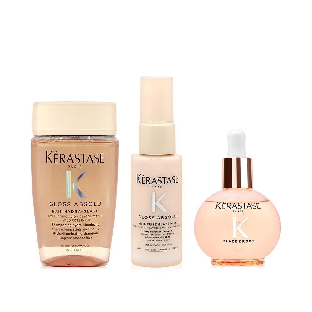 Kerastase 卡詩 釉光香頌玫瑰旅行組(髮浴80ml+精華噴霧45ml+護髮精油45ml)