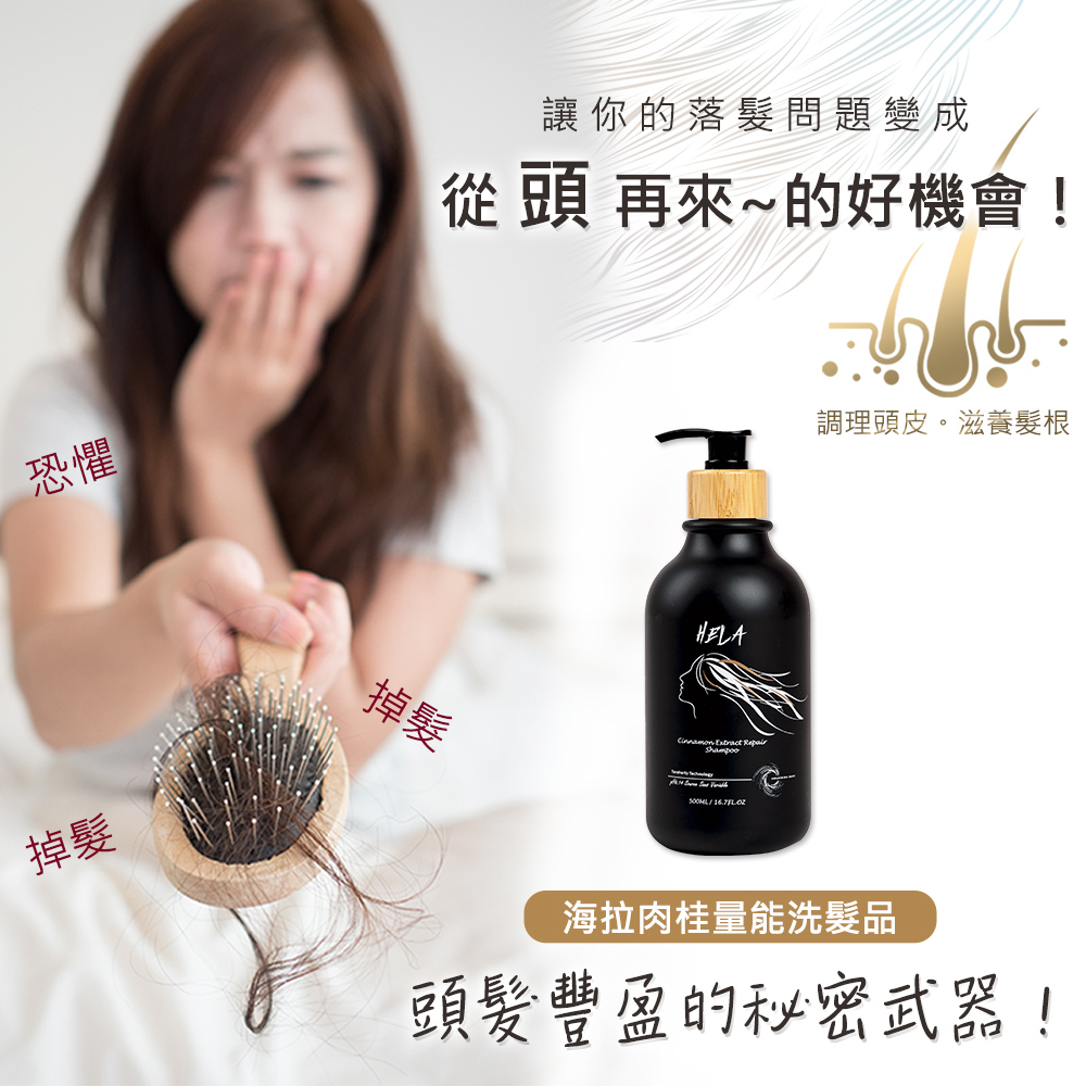 HELA 【台灣製】海拉肉桂植萃量能洗髮精 500ml 控油 清爽