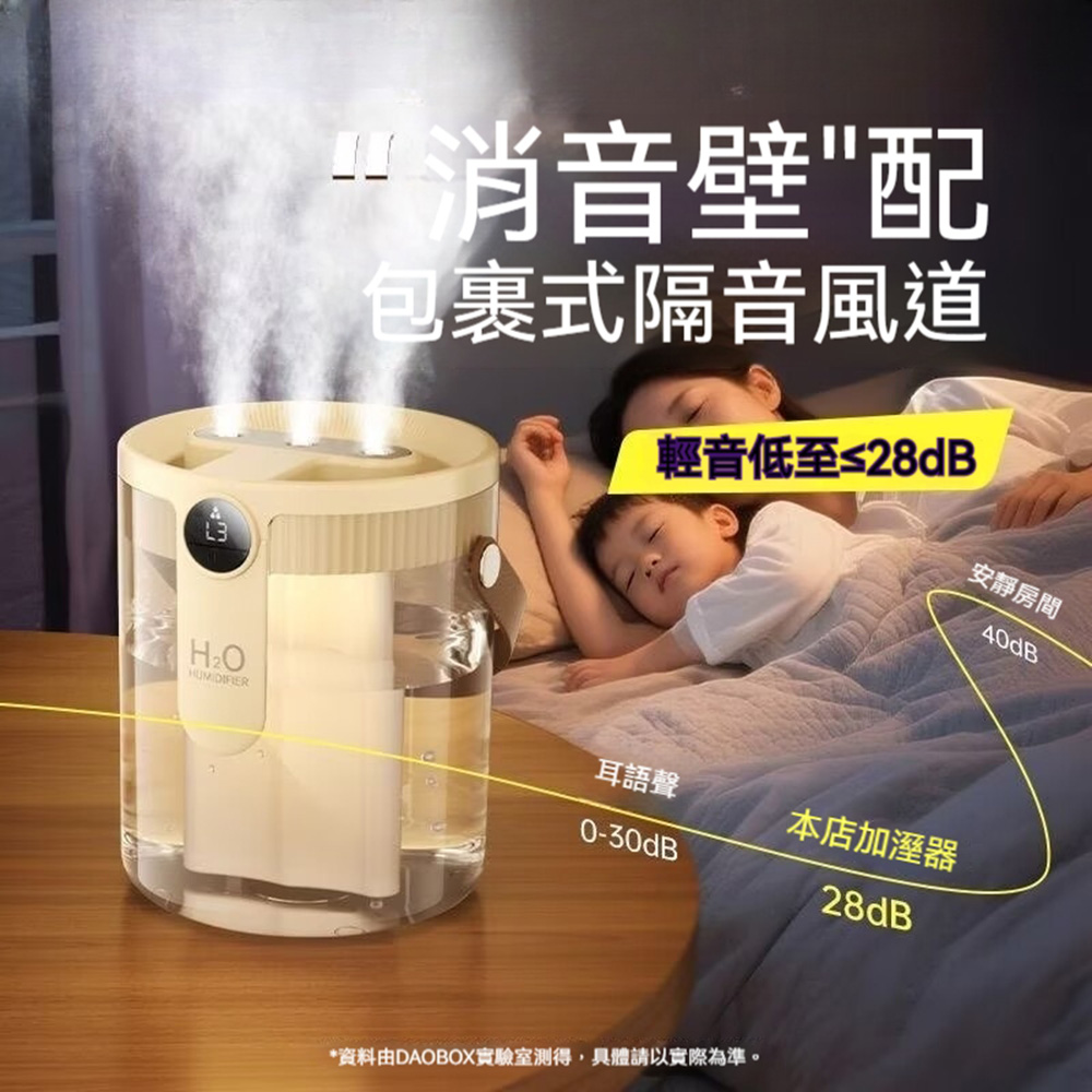 【木洸】小型三噴大霧量加濕器13.75*13.5*16CM桌面迷你加濕器-無線款（加濕器/空氣淨化器）