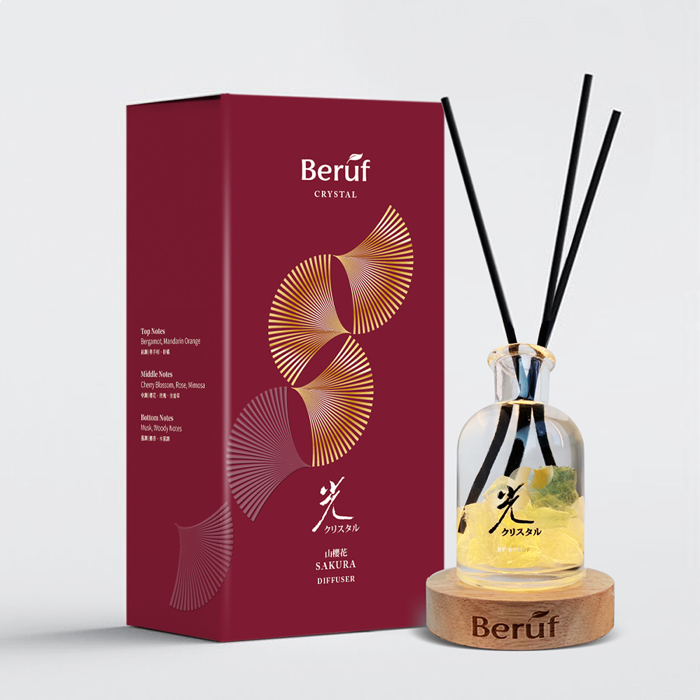 Beruf 百芙 水晶香氛光瓶∣雙彩能量水晶