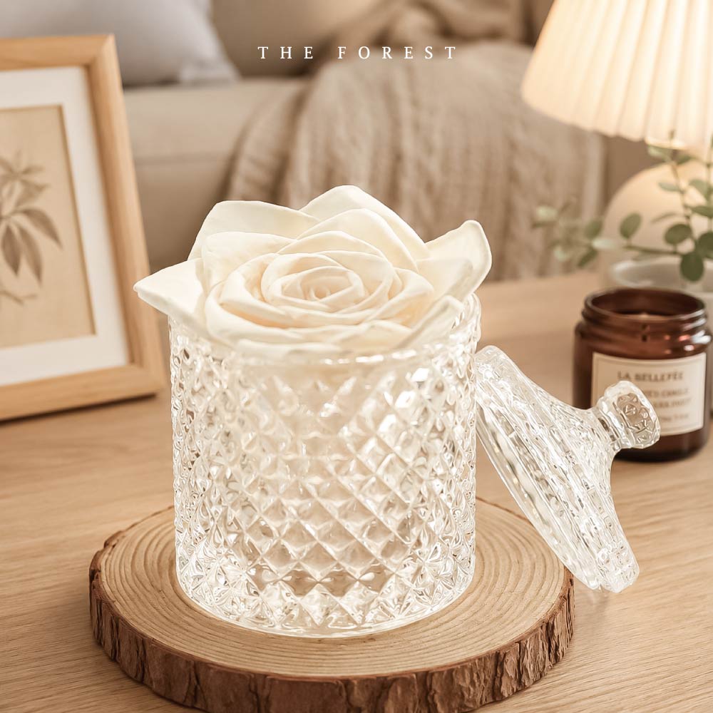 THE FOREST 癒森林 經典玫瑰香氛擴香水晶禮盒 含15ml品牌香氛油 擴香花 水晶杯禮盒 水晶擴香禮盒 香氛擴香花 永生花擴香 精油擴香 水晶禮盒 居家香氛 療癒禮物 母親節禮物 生日禮物 香氛禮盒 擺設裝飾 禮盒推薦
