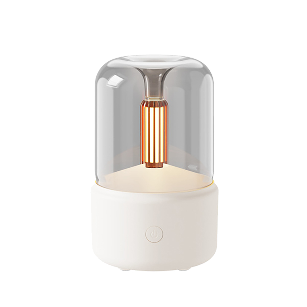 ANTIAN 超音波霧化香薰水氧機 USB桌面空氣清淨機 加濕器 燭光氛圍燈 小夜燈 可加精油 120ML 交換禮物