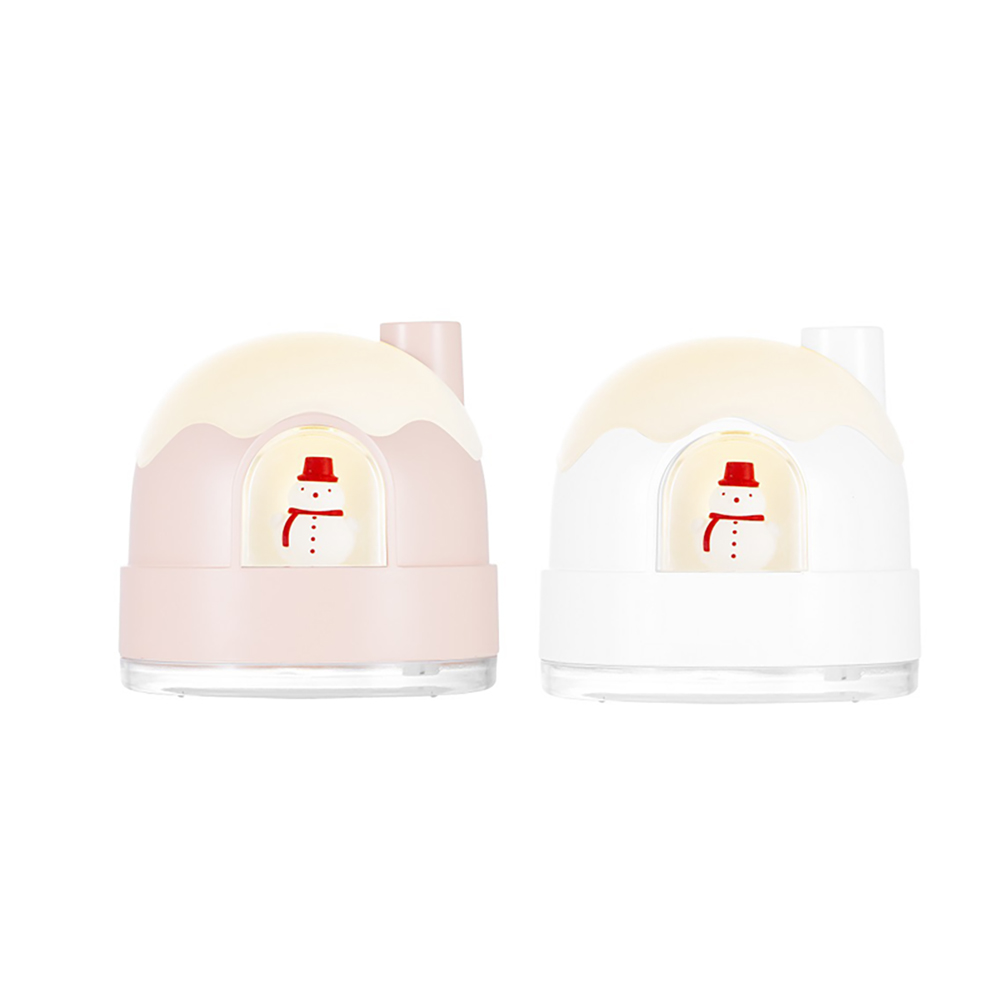 ANTIAN 雪人LED暖光夜燈水氧機 霧化噴霧補水加濕器 空氣清淨機 350ML 交換禮物