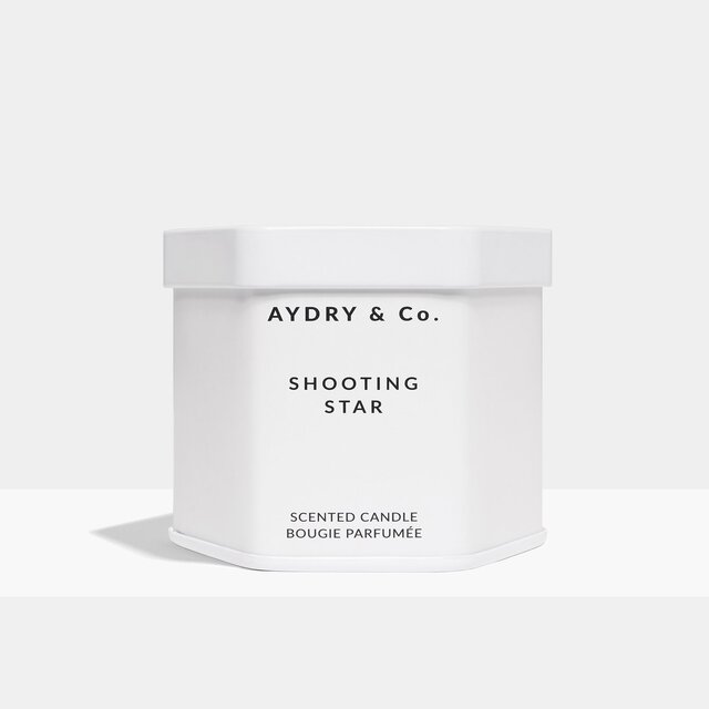 AYDRY & co. 美國 檸檬馬鞭草 SHOOTING STAR 簡約白色六角錫罐 3.5oz / 99g 香氛蠟燭