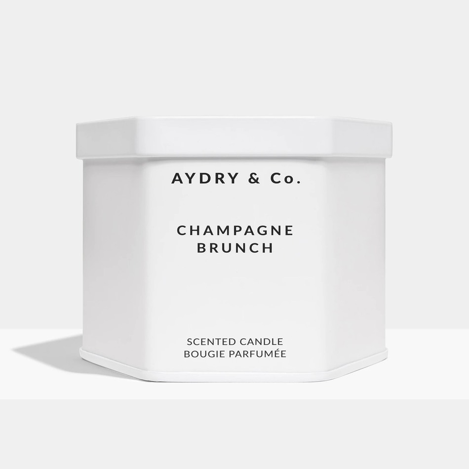 AYDRY & co. 美國 微醺香檳 CHAMPAGNE BRUNCH 簡約白色六角錫罐 7.5oz / 212g 香氛蠟燭