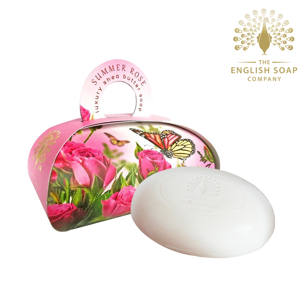 The English Soap Company Seife Summer Rose 260g – Große Pflegeseife Mit Sheabutter, Vegan & Plastikfrei