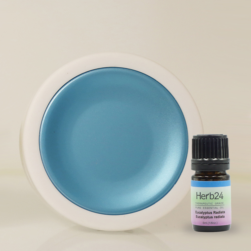 Herb24 草本24 精油擴香組藍色恆溫擴香器澳洲尤加利精油ml