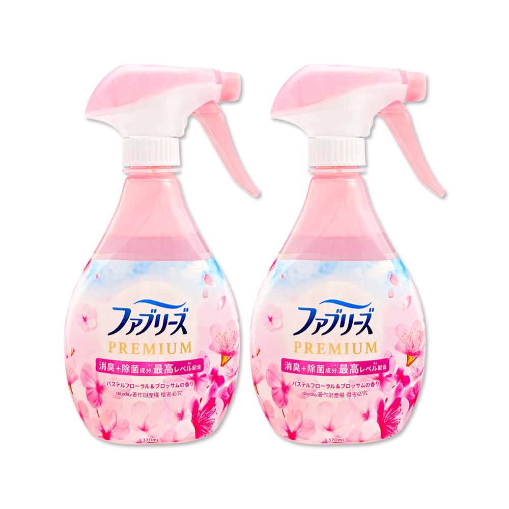 Febreze 風倍清 (2瓶超值組)日本布品芳香高消臭力香氛噴霧-櫻花香370ml/粉瓶(寢具衣物床墊地毯沙發窗簾織物適用)